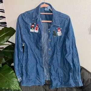 Embroidered Denim Shirt